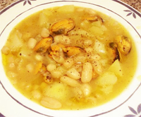 Alubias patatas y mejillones