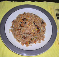 Arroz Chaufa saltado con verduras 