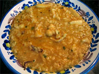 Arroz con sepia y coliflor