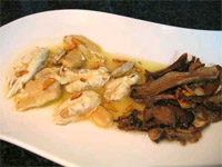 Cocochas de bacalao al pilpil de ceps