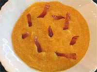 Crema de calabaza con jamón