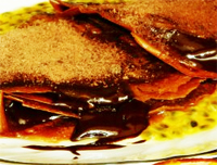 Crepes con crema de granada