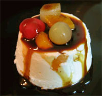 Flan de yogur con frutas