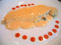 Lenguado con bechamel de tomate