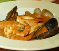 Lenguado con mejillones a la crema