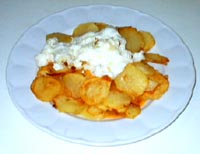 Patatas con crema de  huevos