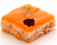 Salmón con caviar