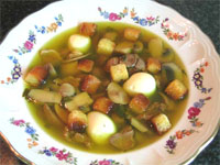 Sopa de menudillos y champiñones