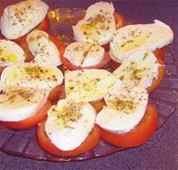 Tomates a la mozzarela