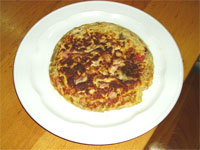 Tortilla de escalivada con bacón